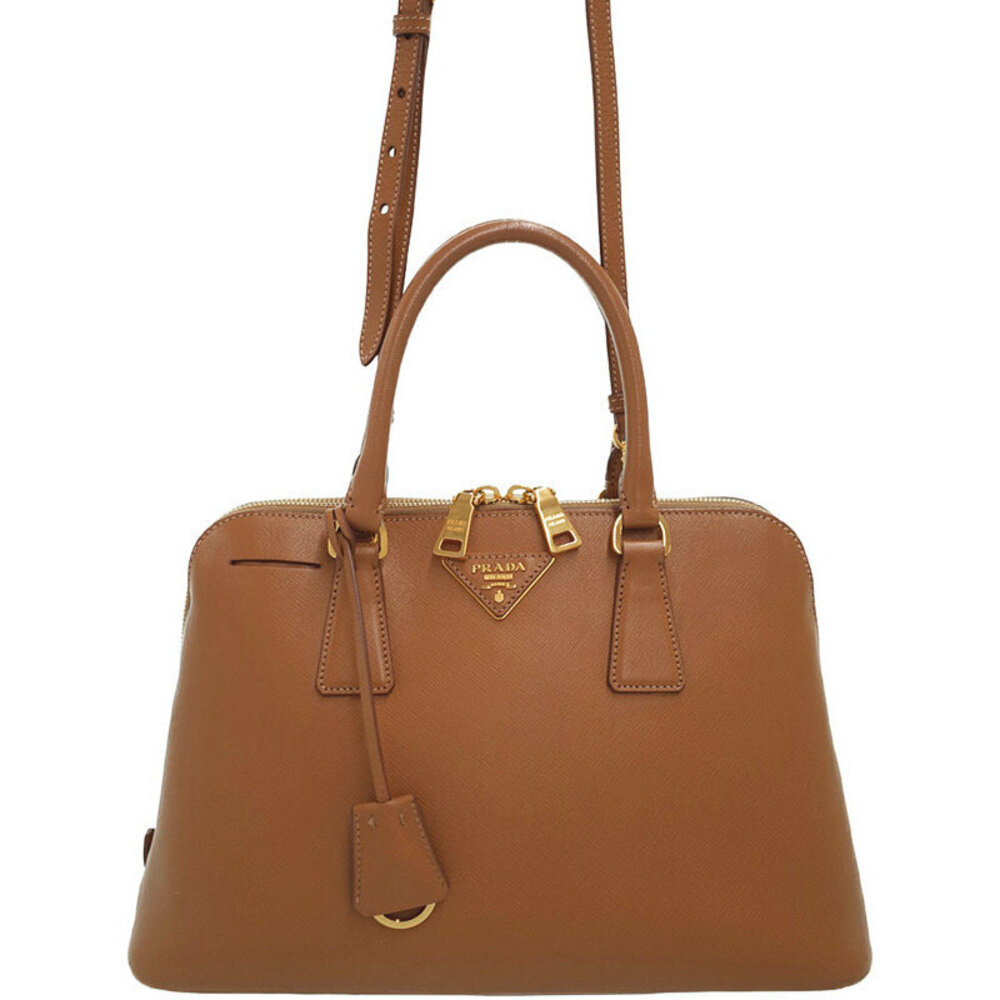 Prada Promenade Saffiano leather bag 2way brown hue